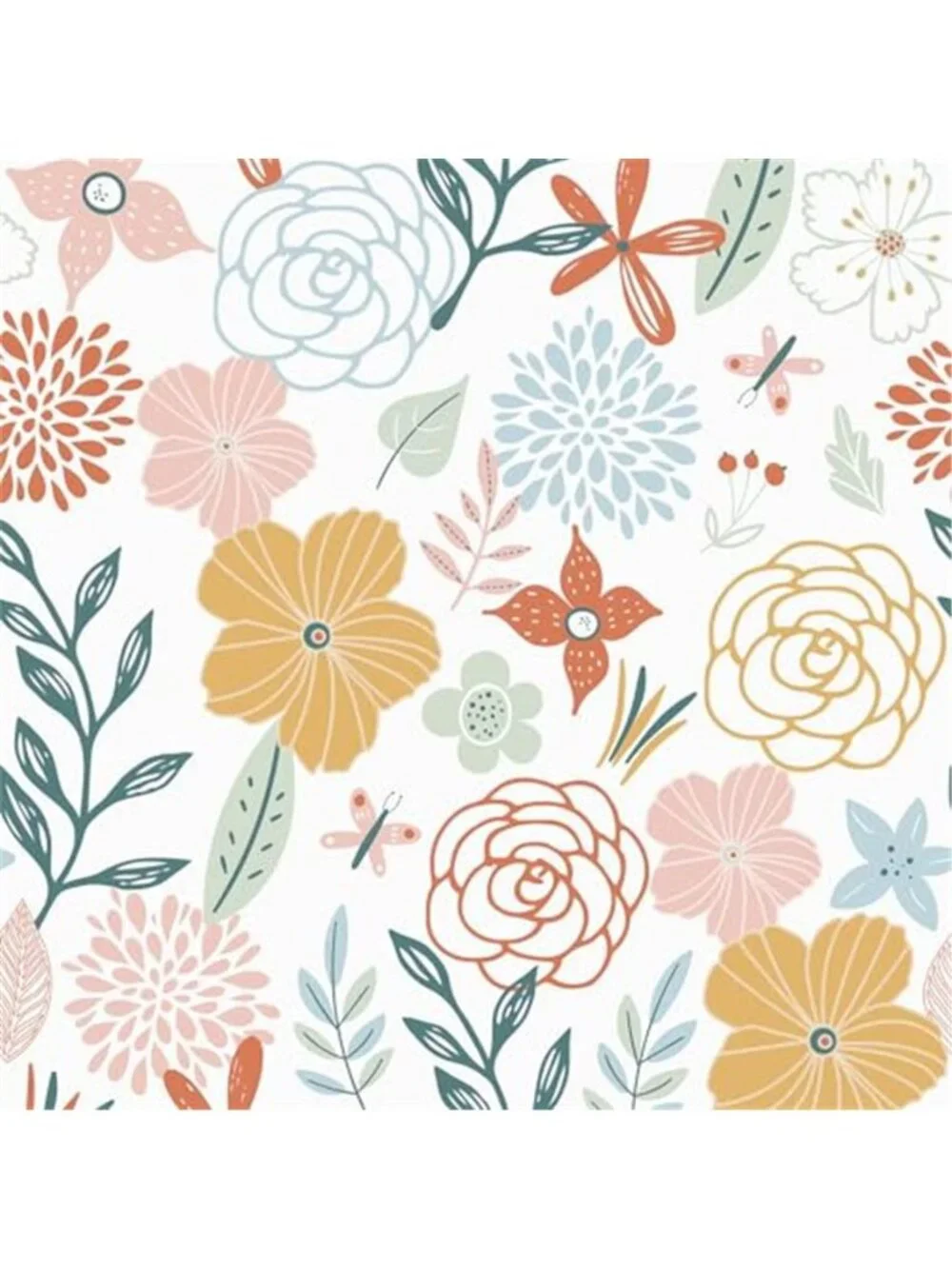 Peel Stick Floral Wallpaper Removable Vinyl Contact Paper Waterproof Wall Decor